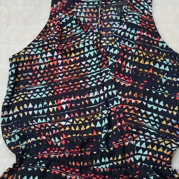 BCBGMazazria Romper Women's Thalia Opaline Green Pocket Sleeveless V-neck Short - Picture 5 of 12